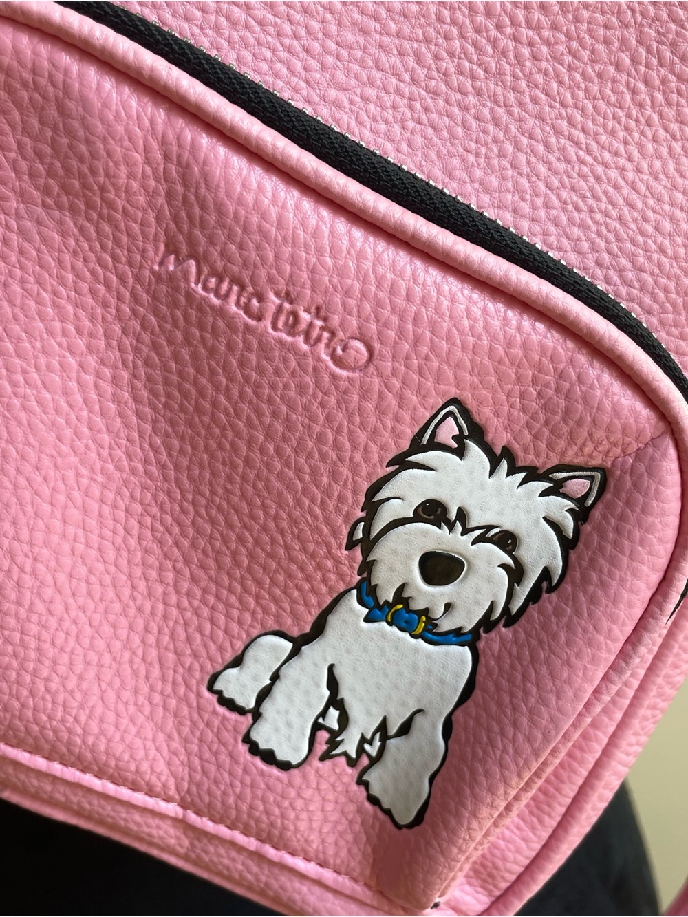 Marc Tetro Pink Mini Backpack Westie Dog Vegan Leather Small Backpack Purse - Picture 3 of 12